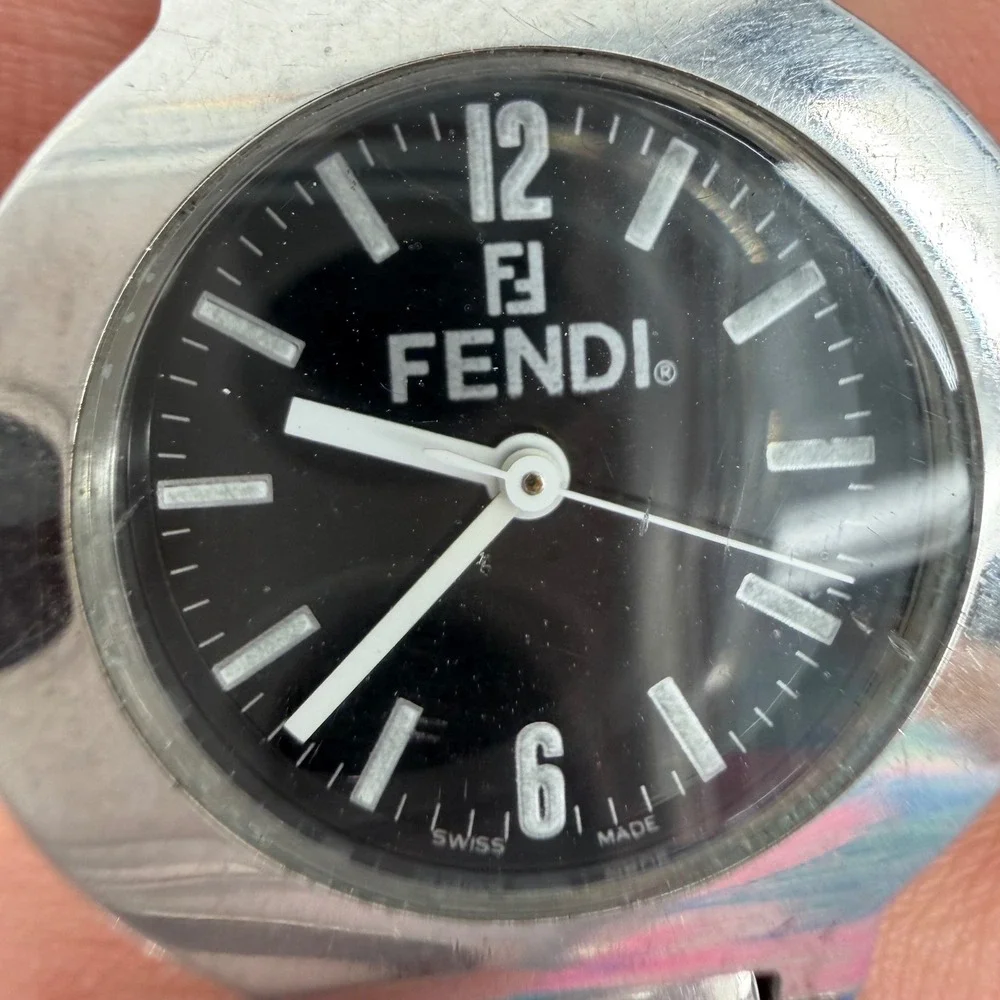 Fendi Orologi Limited Edition Watch Womens Stainless Steel Black Dial Swiss Made